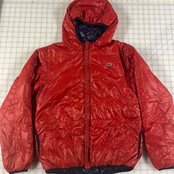 Lacoste boys reversible puffer jacket Red/Navy. EUC size 12 - Picture 3 of 6